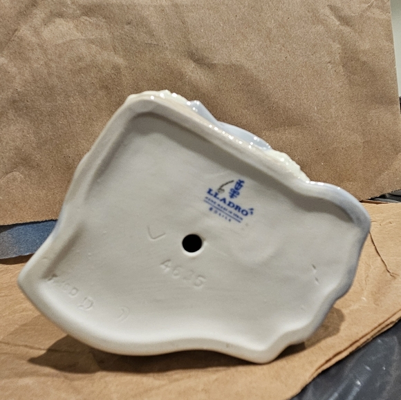 Vintage Lladro Blue & White Angel Watching Over Sleeping Child 7” Tall Collectib - Picture 5 of 13